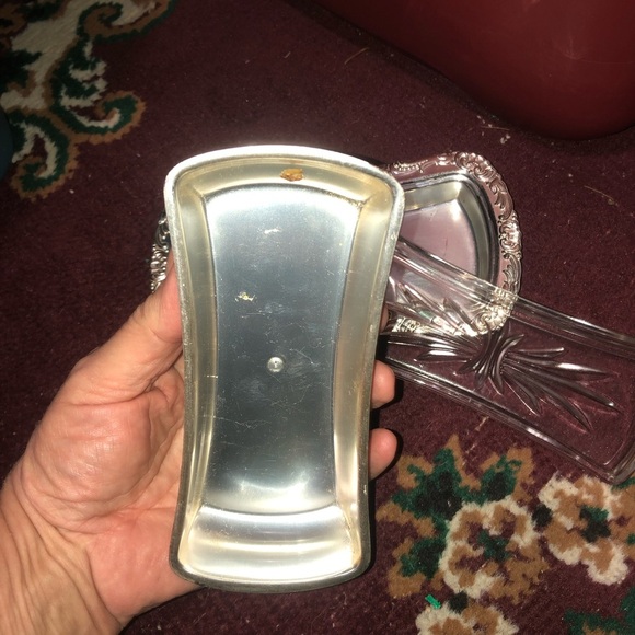 Elegant WMF Ikora metal covered butter dish with glass insert. - Picture 3 of 11